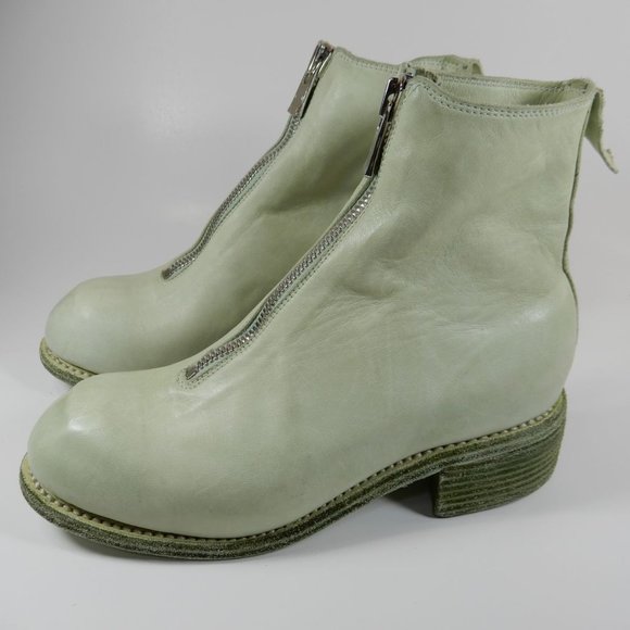 GUIDI Front Zip Ankle BOOTS Size 36 5.5 6 Light Green Horse Leather NEW $1560 - Picture 11 of 16